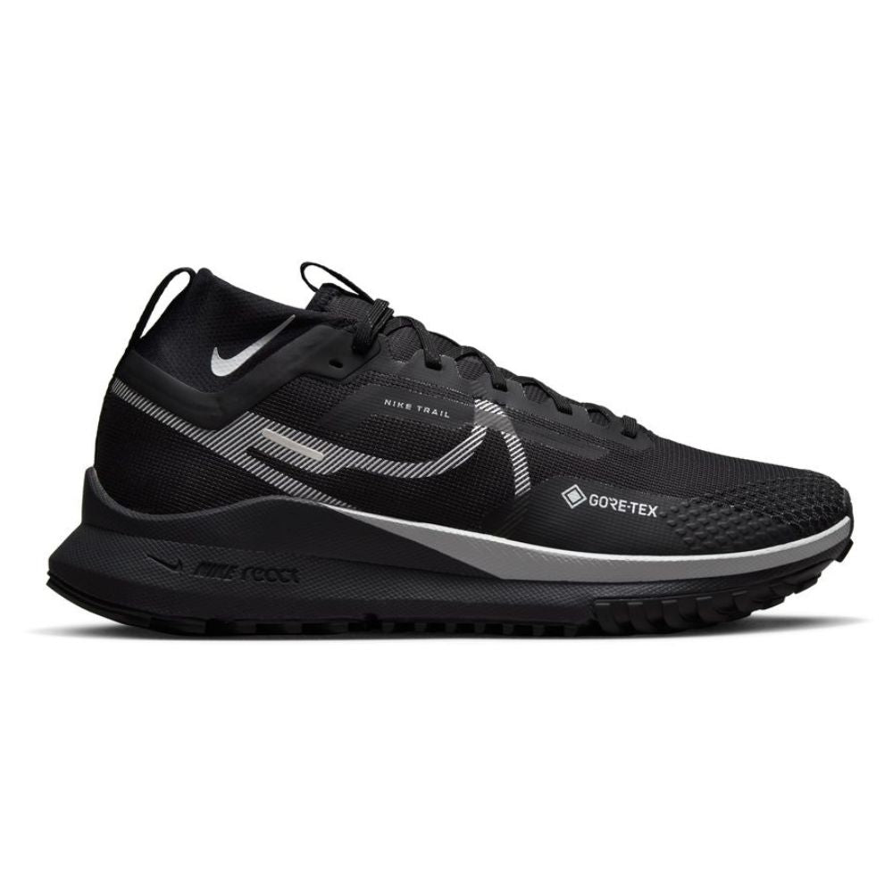 Nike Men's React Pegasus Trail 4 GORE-TEX Men's Shoes - BlackToe Running#colour_black-wolf-grey-reflect-silver
