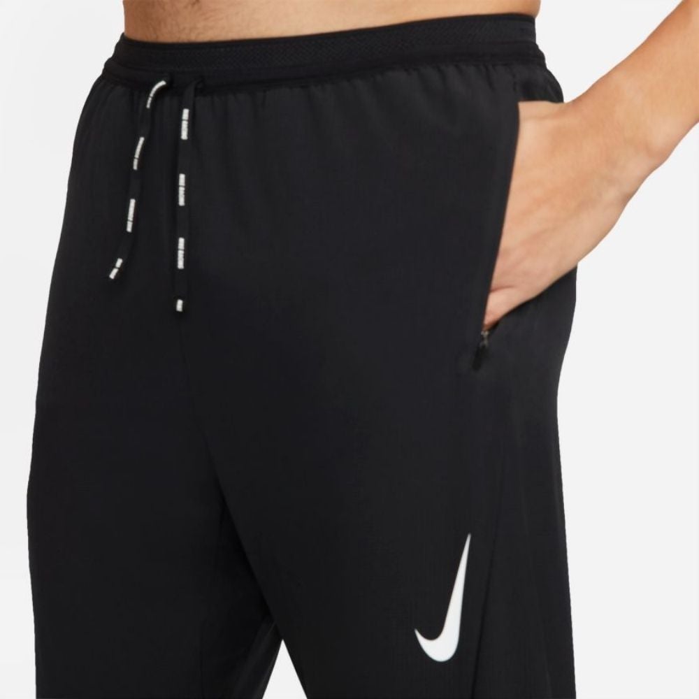 Nike Men's Dri-FIT ADV AeroSwift Racing Pants - BlackToe Running#colour_black-white