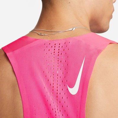 Nike Men's Dri-FIT ADV AeroSwift Racing Singlet - BlackToe Running#colour_hyper-pink-white
