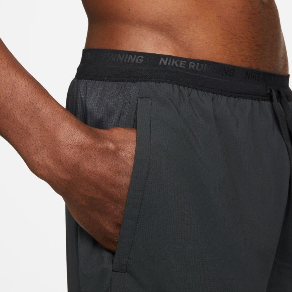 Nike Men's Dri-FIT Stride 5" Brief-Lined Running Shorts - BlackToe Running#colour_black-reflective-silver