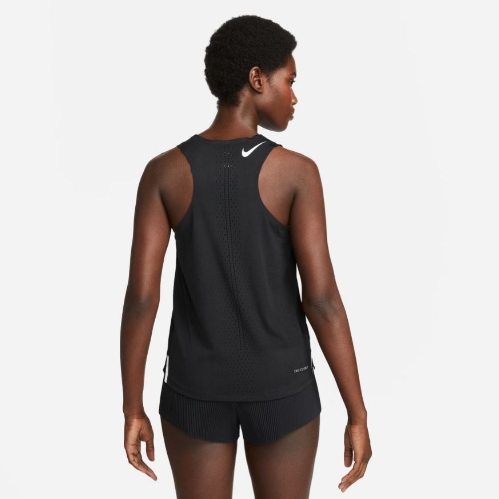 Nike Women's Dri-FIT ADV AeroSwift Racing Singlet - BlackToe Running#colour_black-white