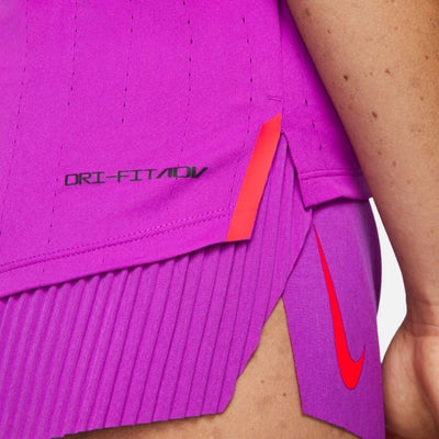 Nike Women's Dri-FIT ADV AeroSwift Racing Singlet - BlackToe Running#colour_vivid-purple-bright-crimson