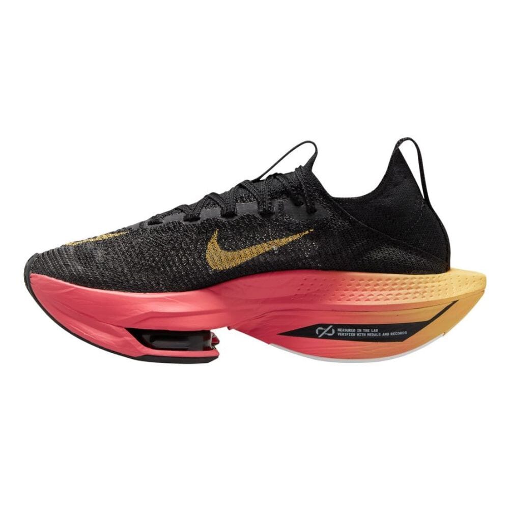 Nike Women's Air Zoom Alphafly Next% 2 Women's Shoes - BlackToe Running#colour_black-topaz-gold-sea-coral-white