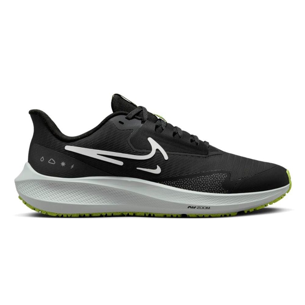 Nike Men's Air Zoom Pegasus 39 Shield Men's Shoes - BlackToe Running#colour_black-white-dk-smoke-grey-volt