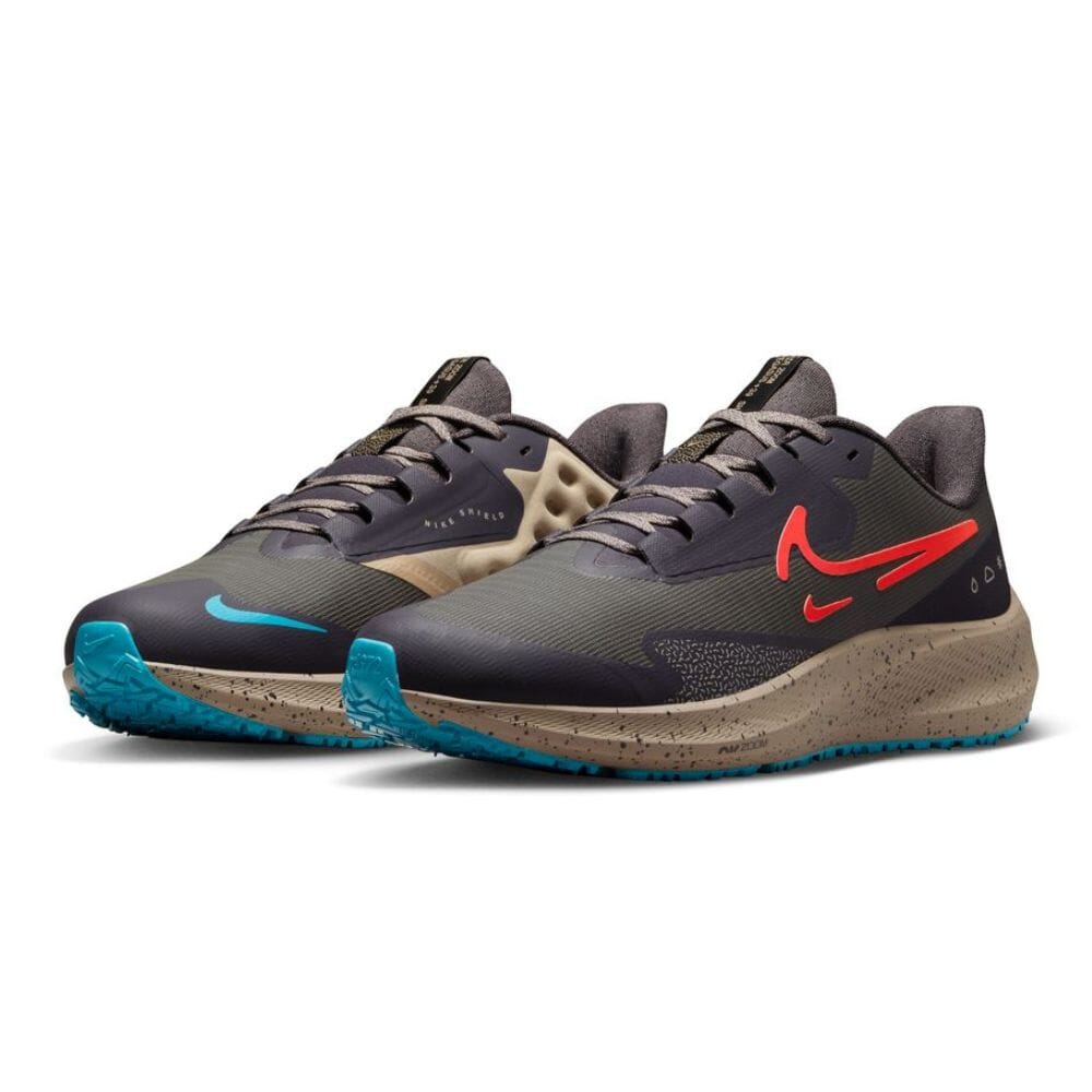 Nike Men's Air Zoom Pegasus 39 Shield Men's Shoes - BlackToe Running#colour_medium-ash-bright-crimson-khaki
