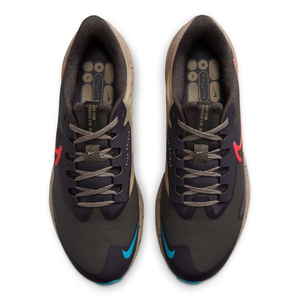 Nike Men's Air Zoom Pegasus 39 Shield Men's Shoes - BlackToe Running#colour_medium-ash-bright-crimson-khaki