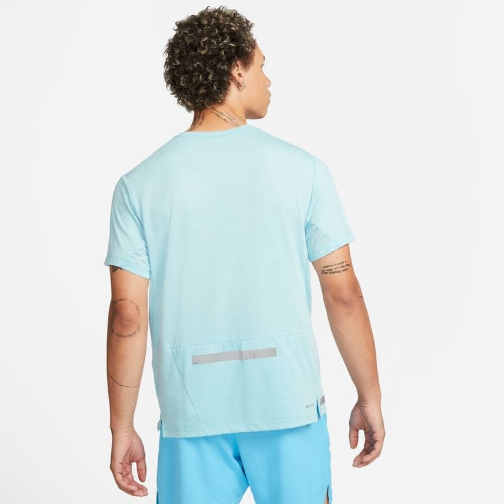 Nike Men's Dri-FIT Run Division Rise 365 Short Sleeve Top Men's Tops - BlackToe Running#colour_ocean-bliss-reflective-silver