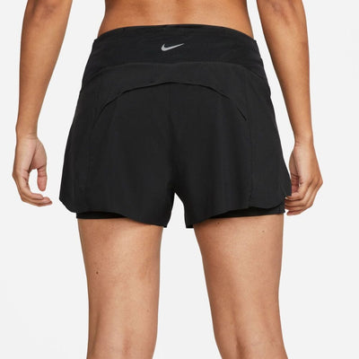 Nike Women's Dri-FIT Swift Mid-Rise 3" 2-in-1 Running Shorts with Pockets - BlackToe Running#colour_black