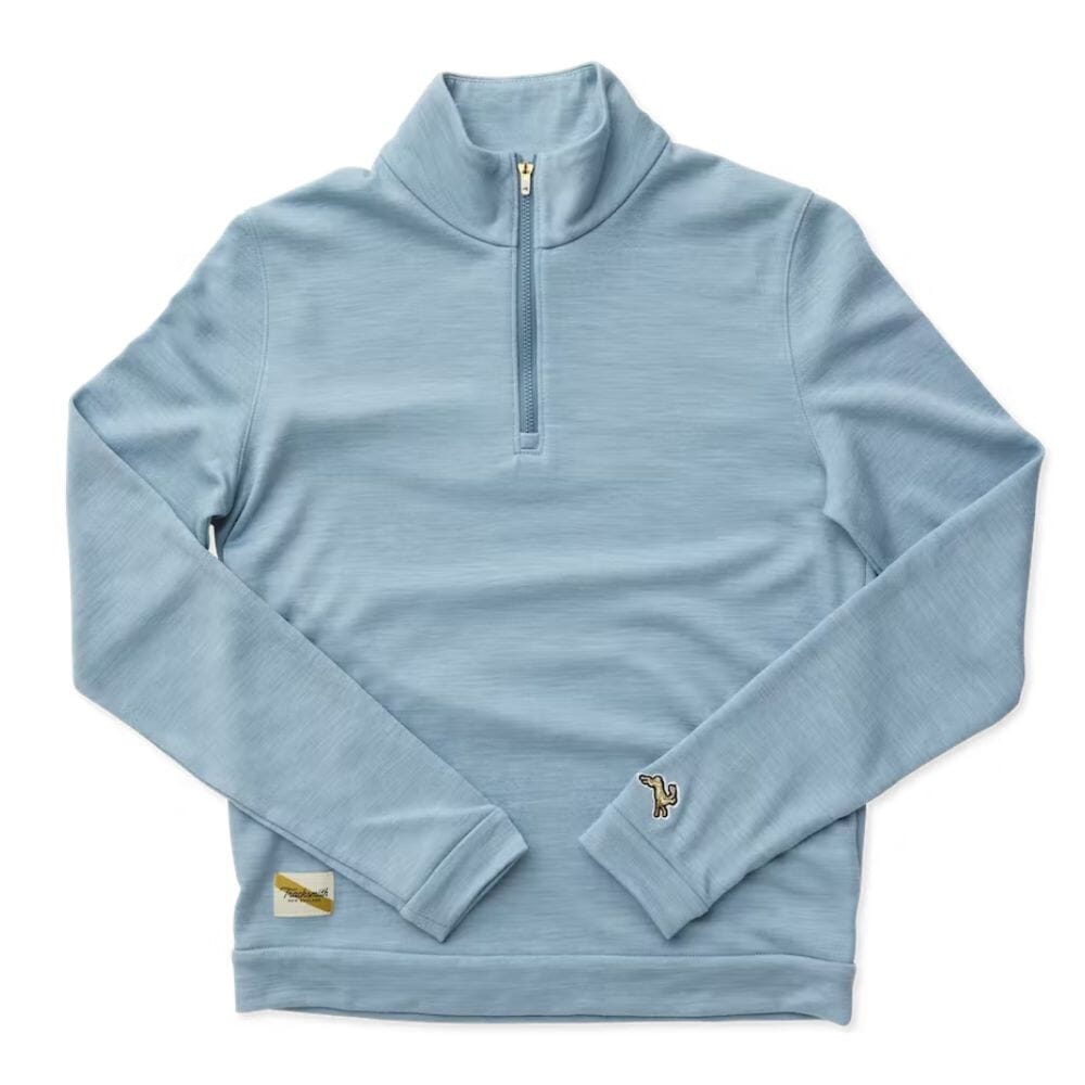 Tracksmith Women's Downeaster Women's Tops - BlackToe Running#colour_smoke-blue