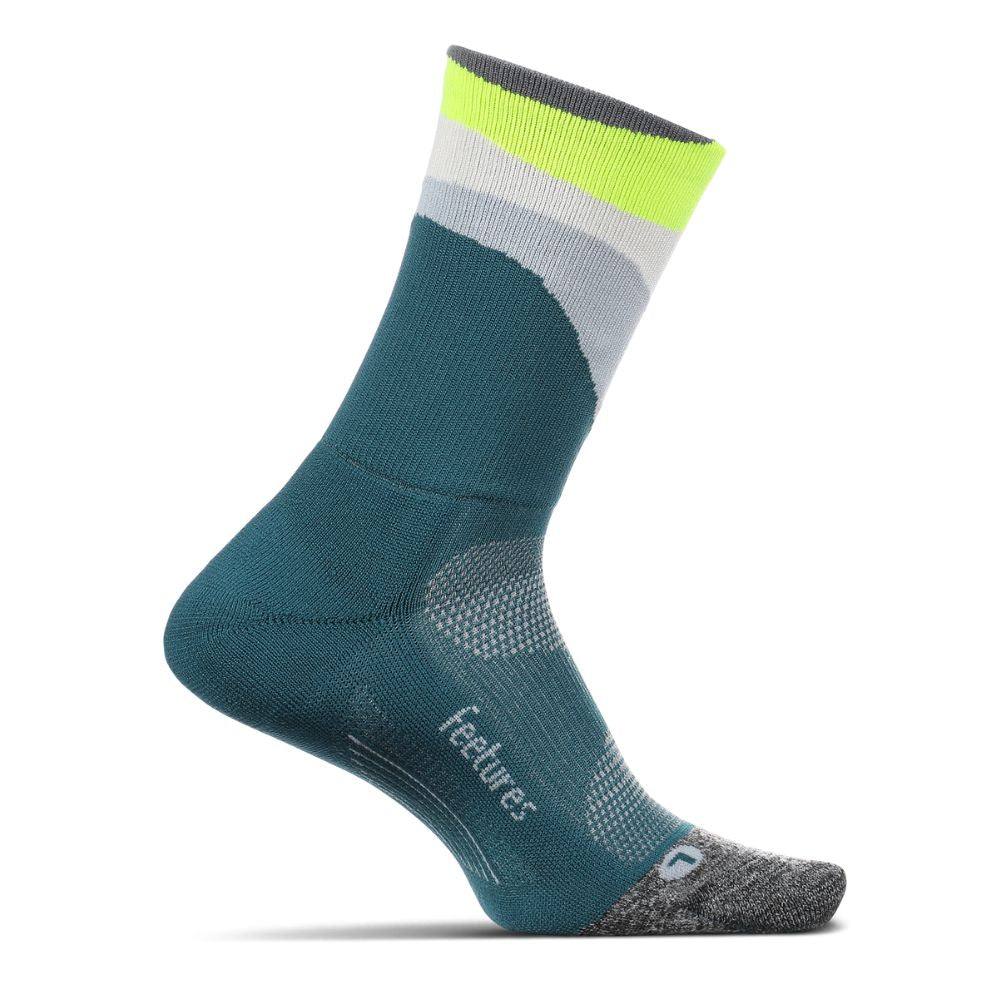 Feetures Elite Ultralight Cushion Mini Crew Socks - BlackToe Running#colour_retrograde-teal