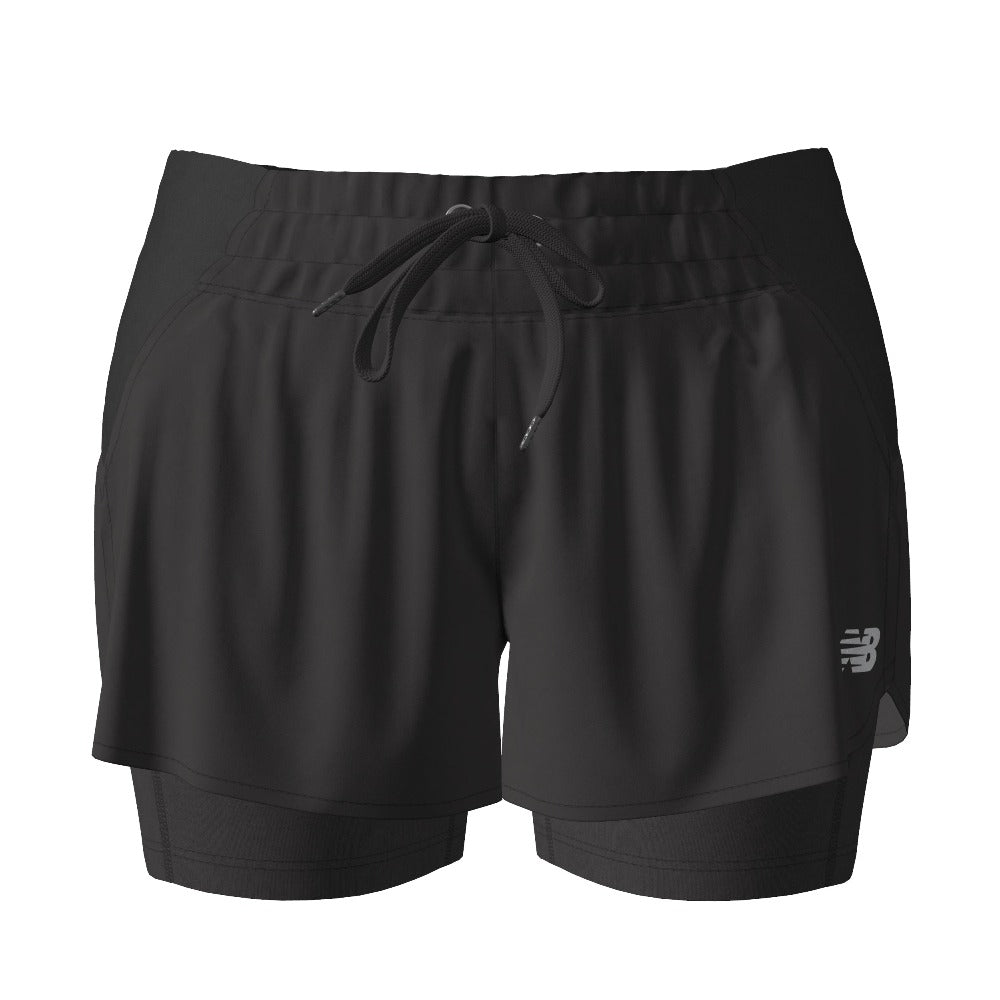 New Balance Women s Impact Run 2 in 1 Shorts BlackToe Running Inc