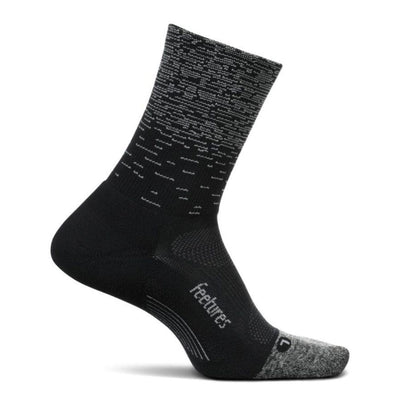 Feetures Elite Light Cushion Mini Crew Sock - BlackToe Running#colour_black-static