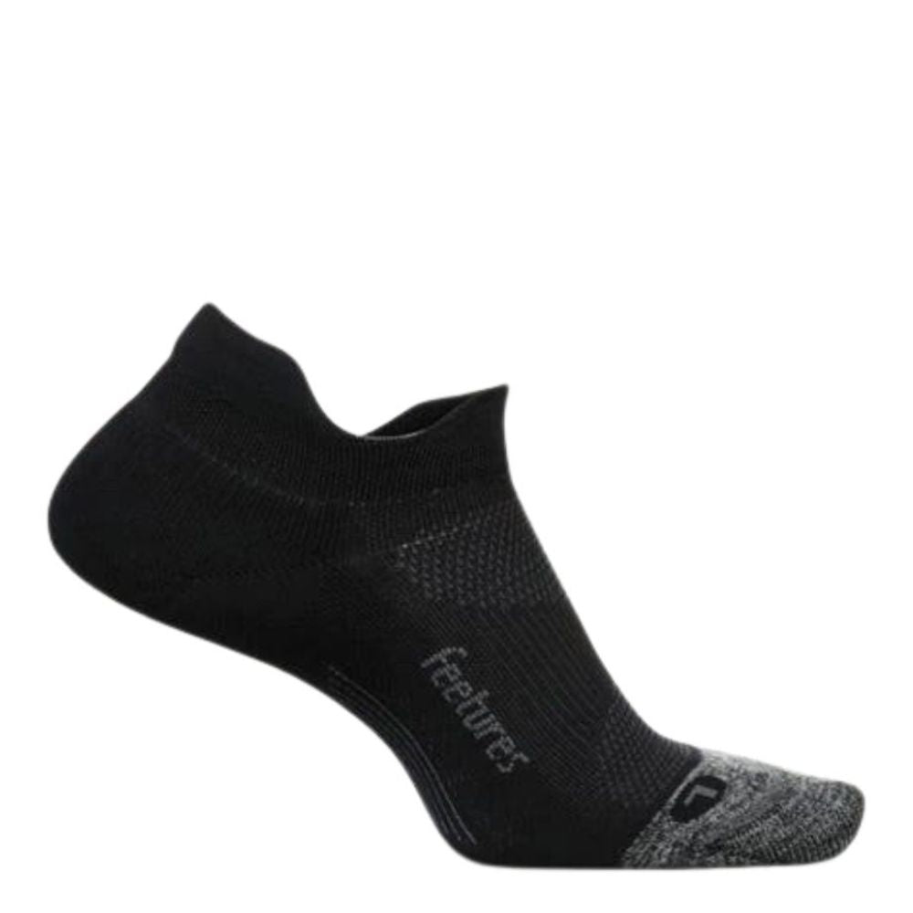 Feetures Elite Light Cushion No-Show Tab Socks - BlackToe Running#colour_black-grey