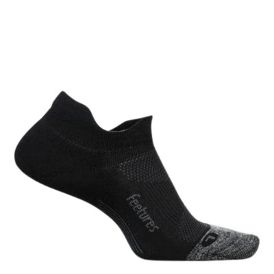 Feetures Elite Light Cushion No-Show Tab Socks - BlackToe Running#colour_black-grey