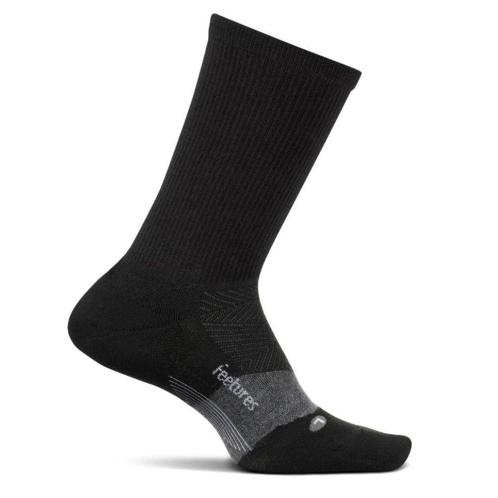 Feetures Merino 10 Ultralight Cushion Wool Mini Crew Socks - BlackToe Running#colour_charcoal