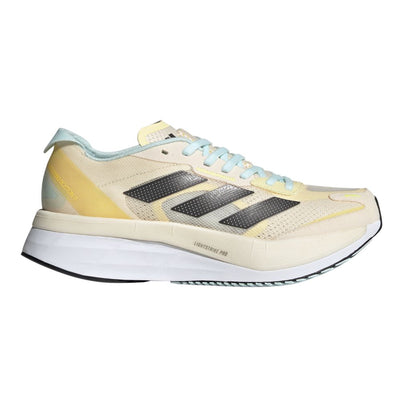 Adidas Women's Adizero Boston 11 Women's Shoes - BlackToe Running#colour_ecru-tint-night-metallic-beam-yellow