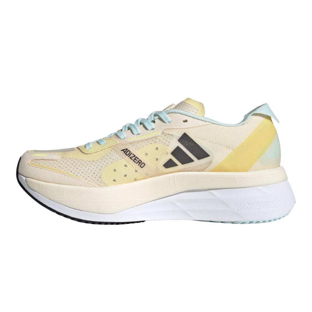 Adidas Women's Adizero Boston 11 Women's Shoes - BlackToe Running#colour_ecru-tint-night-metallic-beam-yellow