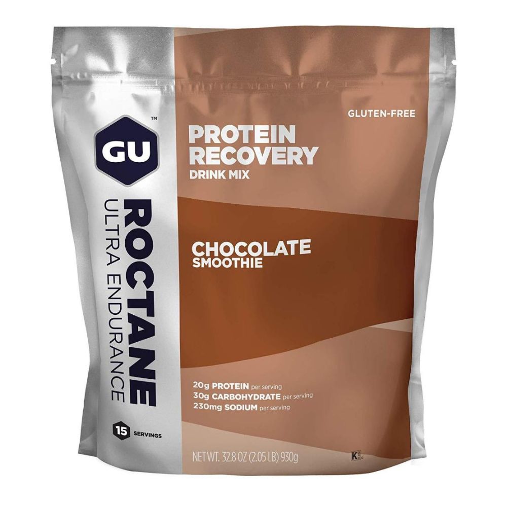 GU Roctane Protein Recovery Drink Mix - 15 Serving Bag Nutrition - BlackToe Running#flavour_chocolate-smoothie