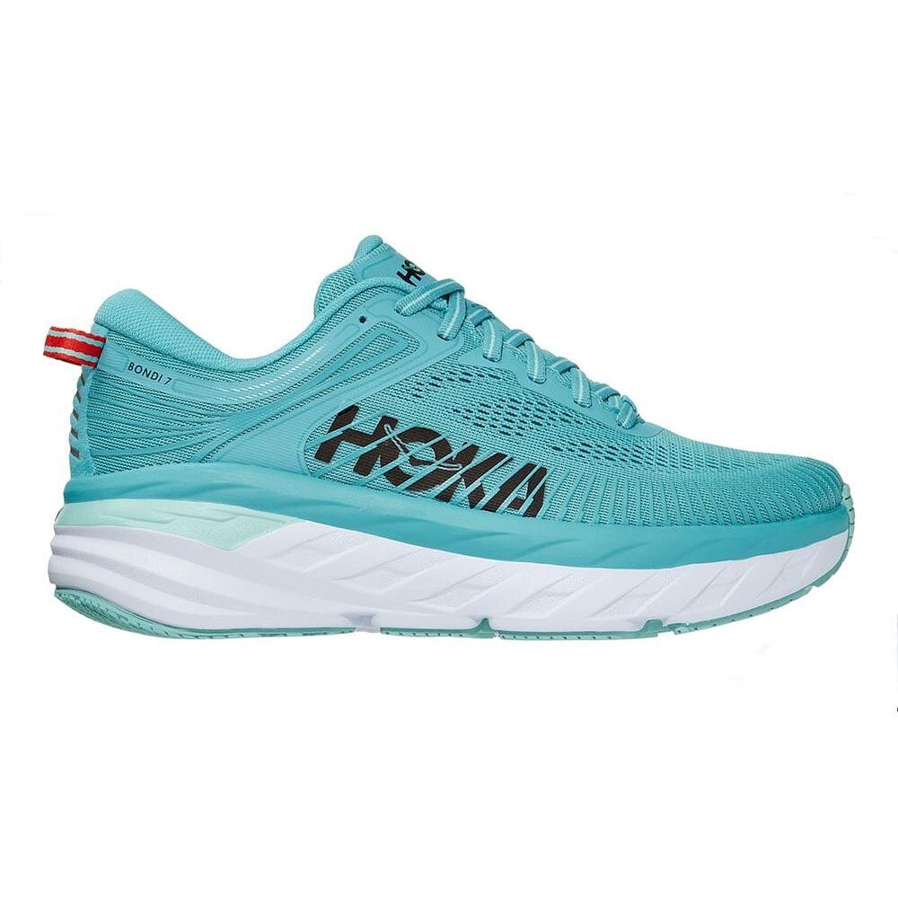 Hoka One One Women's Bondi 7 - WIDE Women's Shoes - BlackToe Running#colour_aquarelle-eggshell-blue