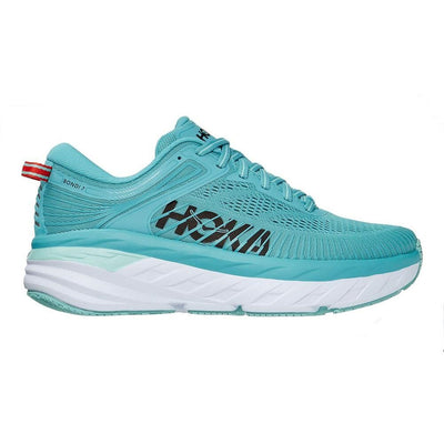 Hoka One One Women's Bondi 7 - WIDE Women's Shoes - BlackToe Running#colour_aquarelle-eggshell-blue