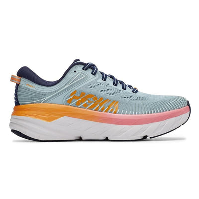 Hoka One One Women's Bondi 7 - WIDE Women's Shoes - BlackToe Running#colour_blue-haze-black-iris