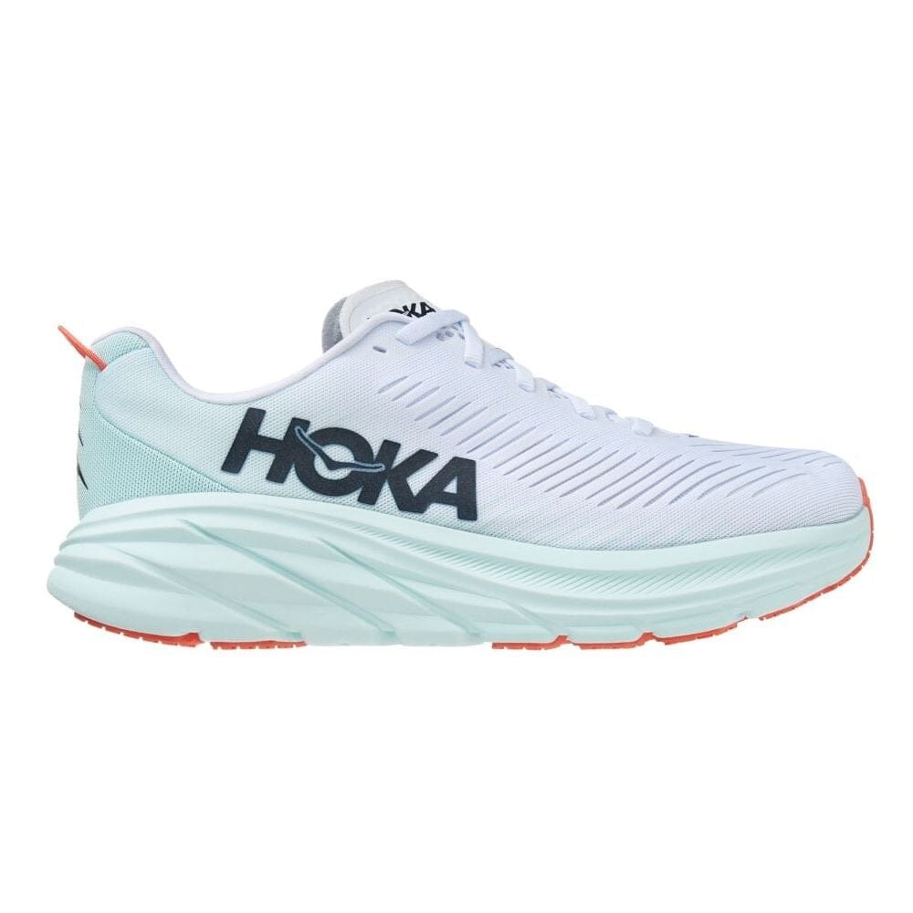 Hoka One One Women's Rincon 3 Women's Shoes - BlackToe Running#colour_white-blue-glass