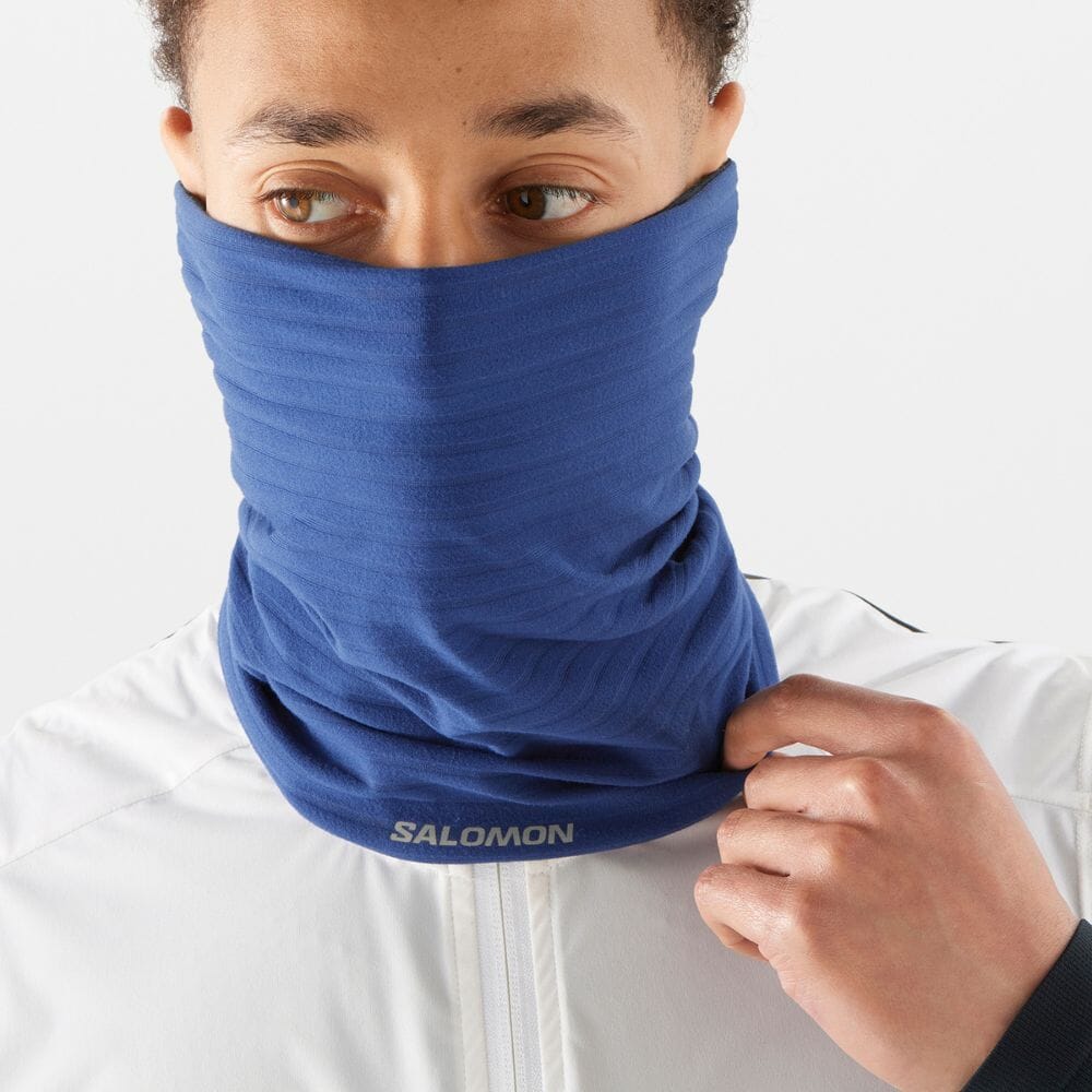 Salomon RS Warm Tube Headwear - BlackToe Running#colour_navy-peony-mood-indigo