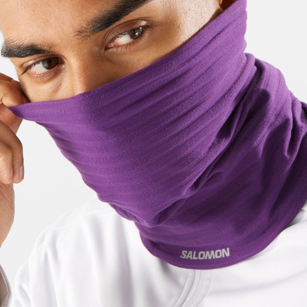 Salomon RS Warm Tube Headwear - BlackToe Running#colour_crown-jewel-astral-aura