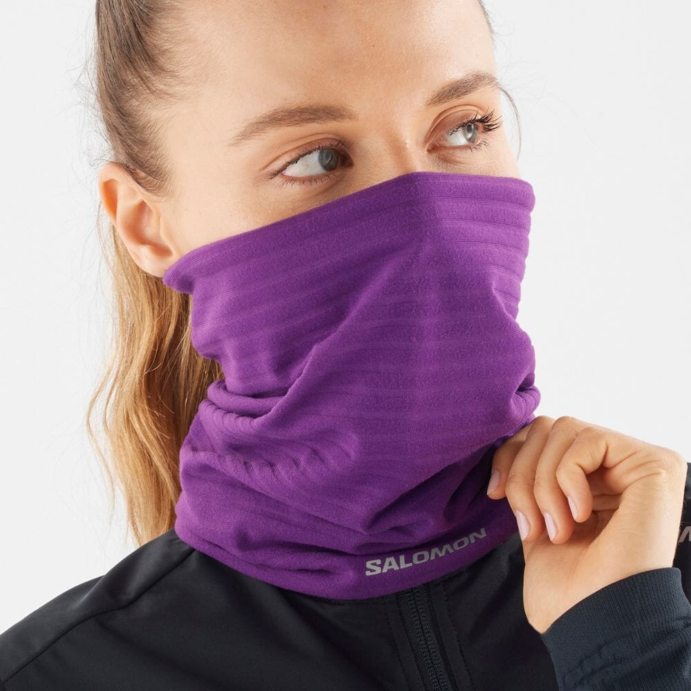 Salomon RS Warm Tube Headwear - BlackToe Running#colour_crown-jewel-astral-aura