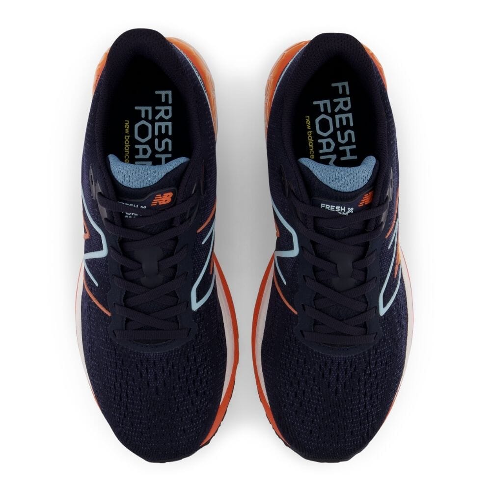 New Balance Men's Fresh Foam X 880v12 - BlackToe Running#colour_eclipse-vibrant-apricot-bleach-blue-vibrant-orange
