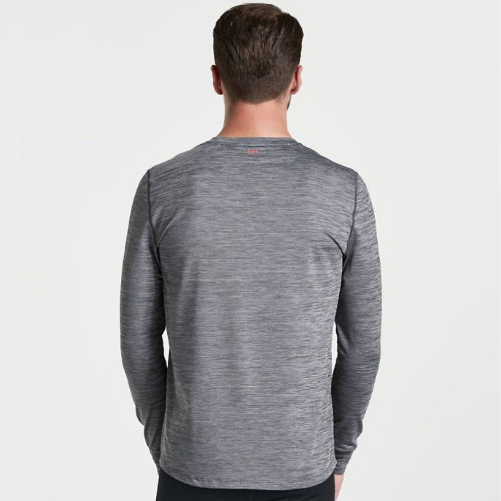 Saucony Men's Boulder Baselayer - BlackToe Running#colour_black-heather