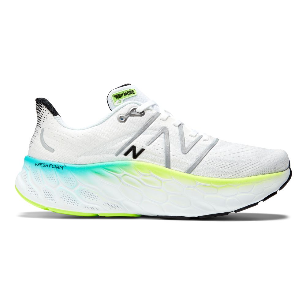 New Balance Men's Fresh Foam X More V4 Men's Shoes - BlackToe Running#colour_white-electric-teal