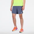 New Balance Men's Impact Run 5 Inch Short Men's Bottoms - BlackToe Running#colour_cosmic-pineapple-grey