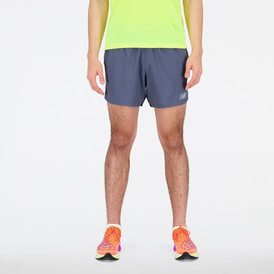 New Balance Men's Impact Run 5 Inch Short Men's Bottoms - BlackToe Running#colour_cosmic-pineapple-grey