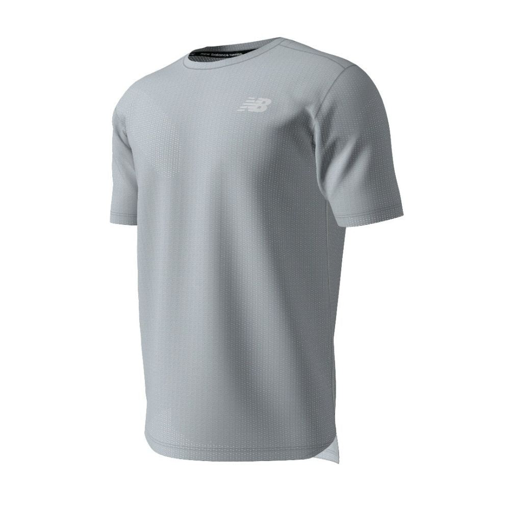 New Balance Men's Impact Run Short Sleeve Men's Tops - BlackToe Running#colour_athletic-grey