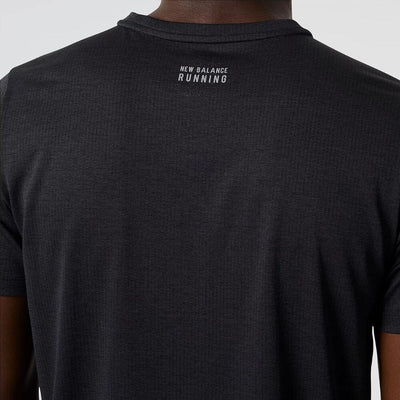 New Balance Men's Impact Run Short Sleeve Men's Tops - BlackToe Running#colour_black