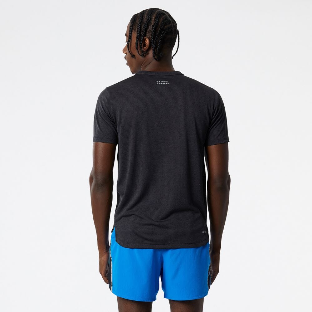 New Balance Men's Impact Run Short Sleeve Men's Tops - BlackToe Running#colour_black