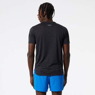 New Balance Men's Impact Run Short Sleeve Men's Tops - BlackToe Running#colour_black