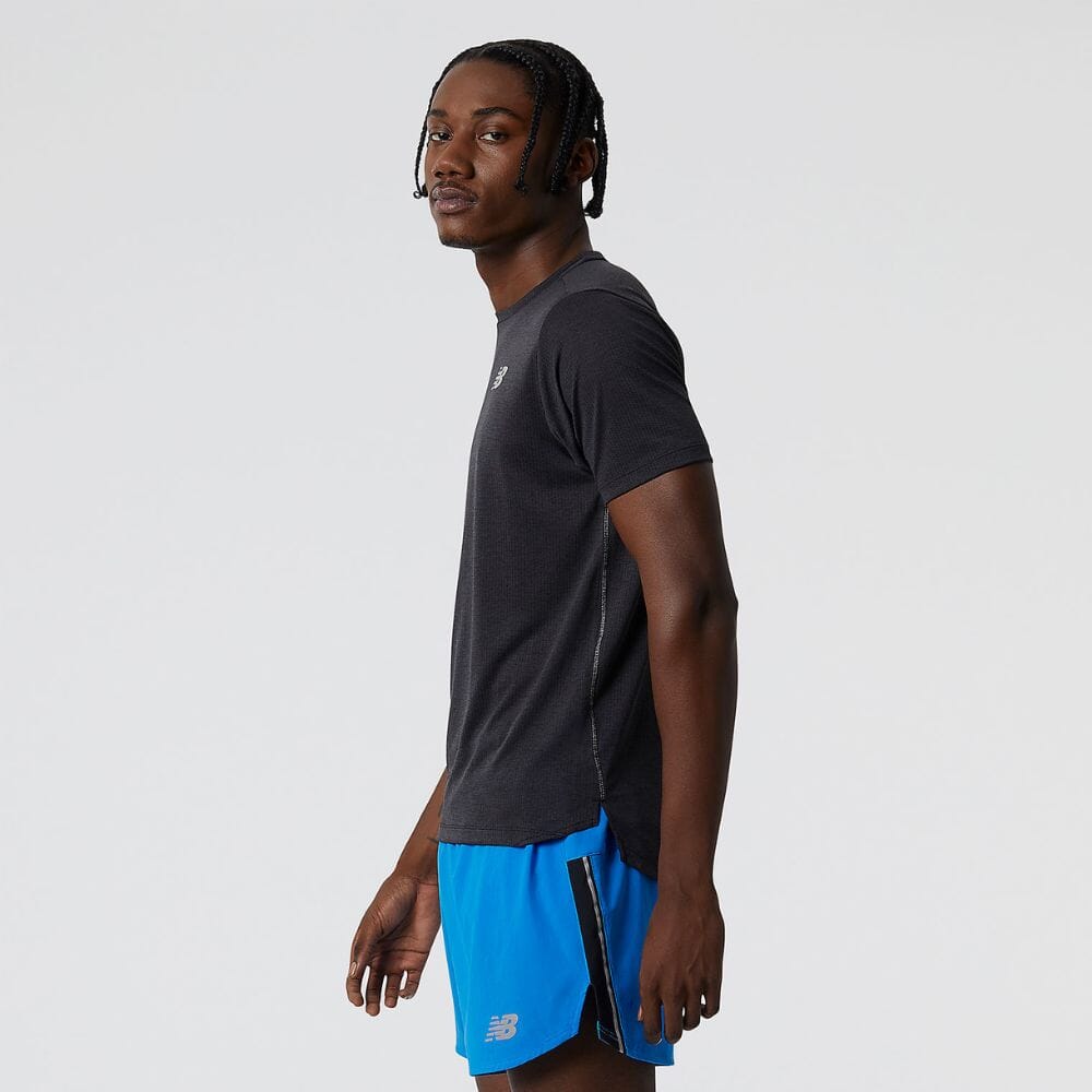 New Balance Men's Impact Run Short Sleeve Men's Tops - BlackToe Running
