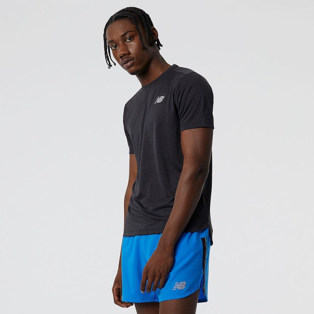 New Balance Men's Impact Run Short Sleeve Men's Tops - BlackToe Running
