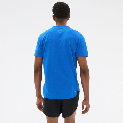 New Balance Men's Impact Run Short Sleeve Men's Tops - BlackToe Running#colour_cobalt-heather