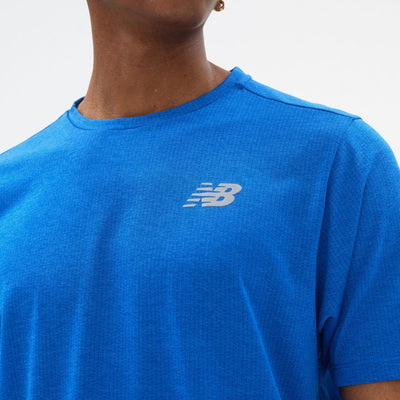 New Balance Men's Impact Run Short Sleeve Men's Tops - BlackToe Running#colour_cobalt-heather