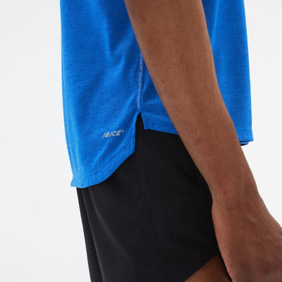 New Balance Men's Impact Run Short Sleeve Men's Tops - BlackToe Running#colour_cobalt-heather