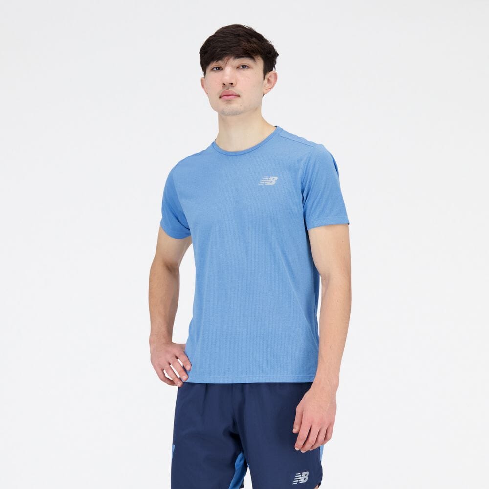 New Balance Men's Impact Run Short Sleeve Men's Tops - BlackToe Running#colour_heritage-blue-heather