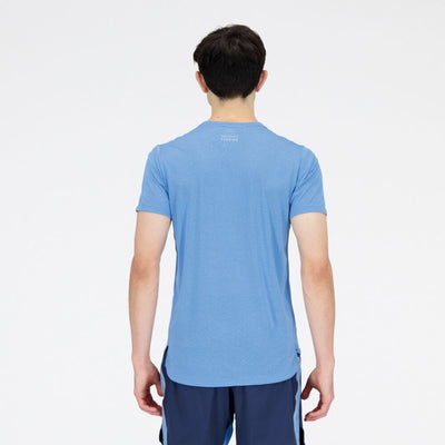 New Balance Men's Impact Run Short Sleeve Men's Tops - BlackToe Running#colour_heritage-blue-heather