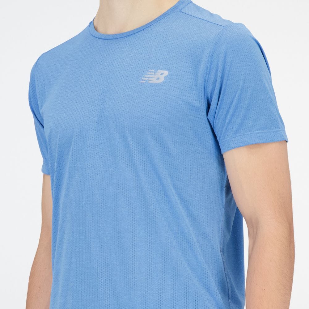 New Balance Men's Impact Run Short Sleeve Men's Tops - BlackToe Running#colour_heritage-blue-heather
