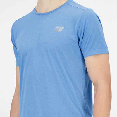 New Balance Men's Impact Run Short Sleeve Men's Tops - BlackToe Running#colour_heritage-blue-heather