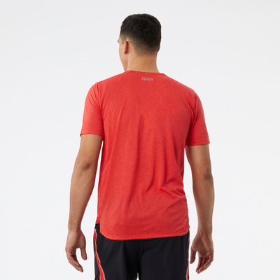 New Balance Men's Impact Run Short Sleeve Men's Tops - BlackToe Running#colour_true-red-heather