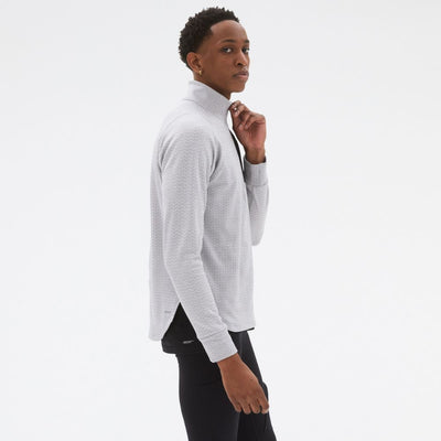 New Balance Men's Heat Grid Half Zip Men's Tops - BlackToe Running#colour_athletic-grey