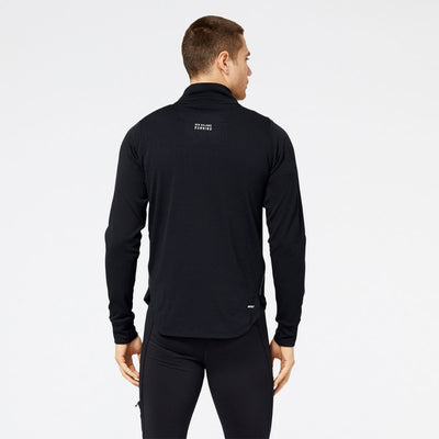 New Balance Men's Heat Grid Half Zip Men's Tops - BlackToe Running#colour_black